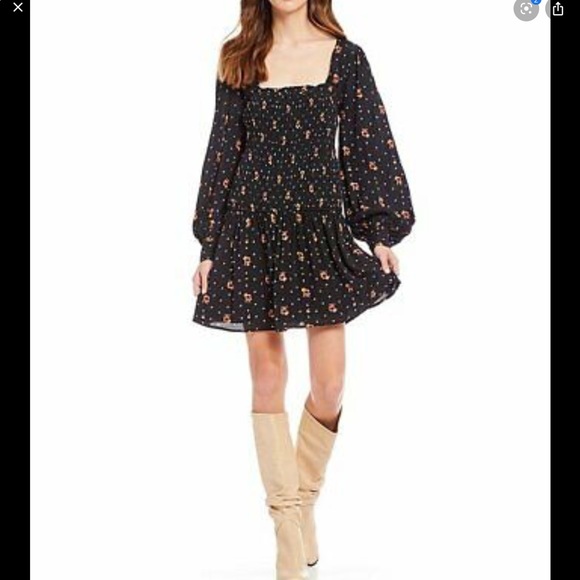 Free People NWT Two Faces Black mini dress - Picture 3 of 7